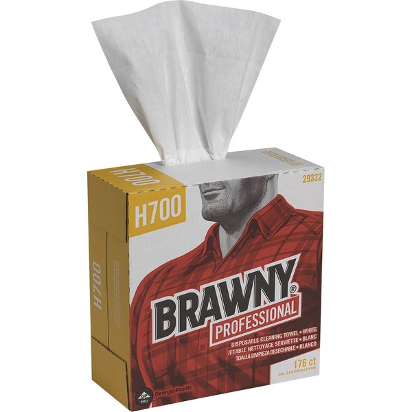 Brawny Towels, Brawny Pro, H700, 12.4"x9", WE, PK 10 GPC29322